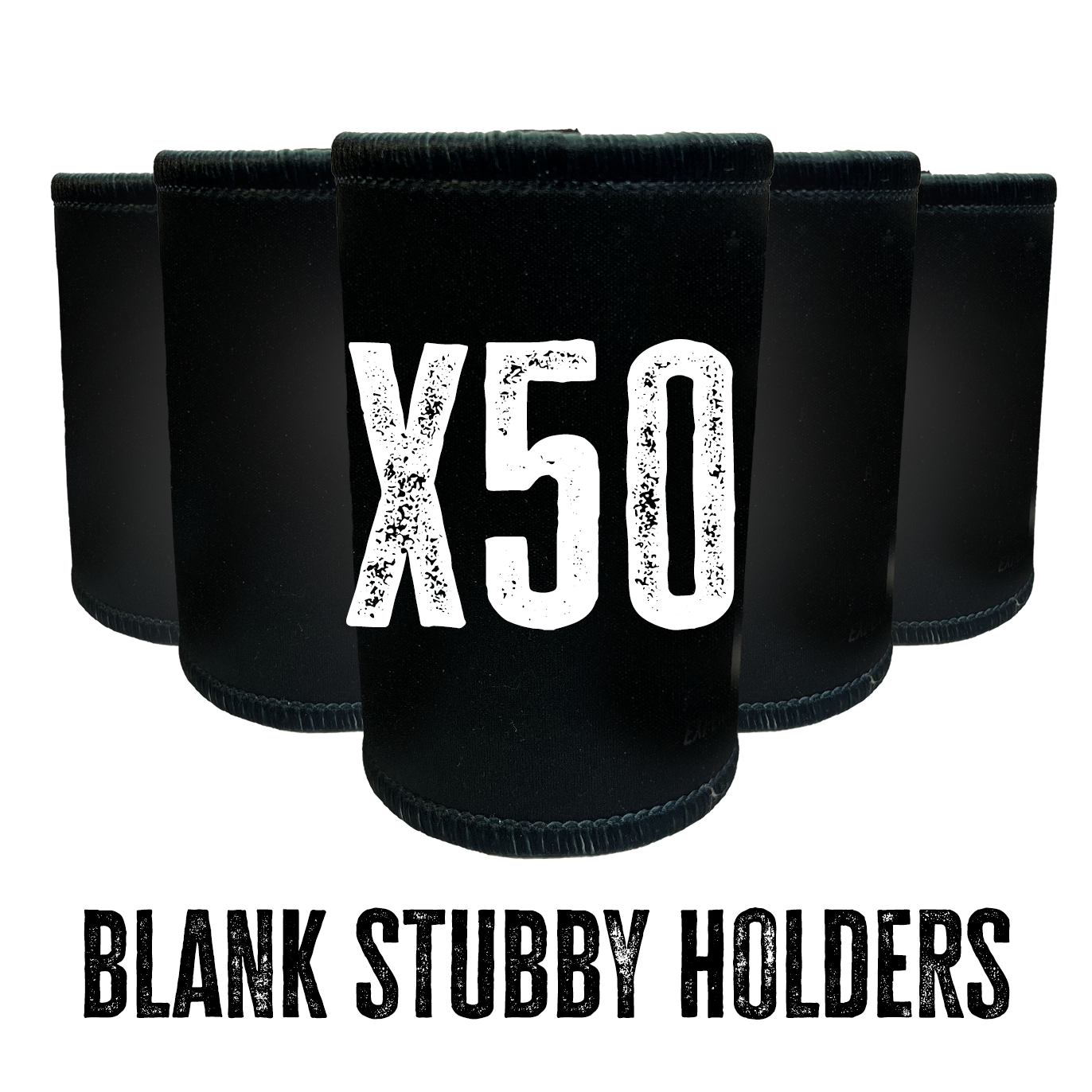 50 x Bulk Black Stubby Holders