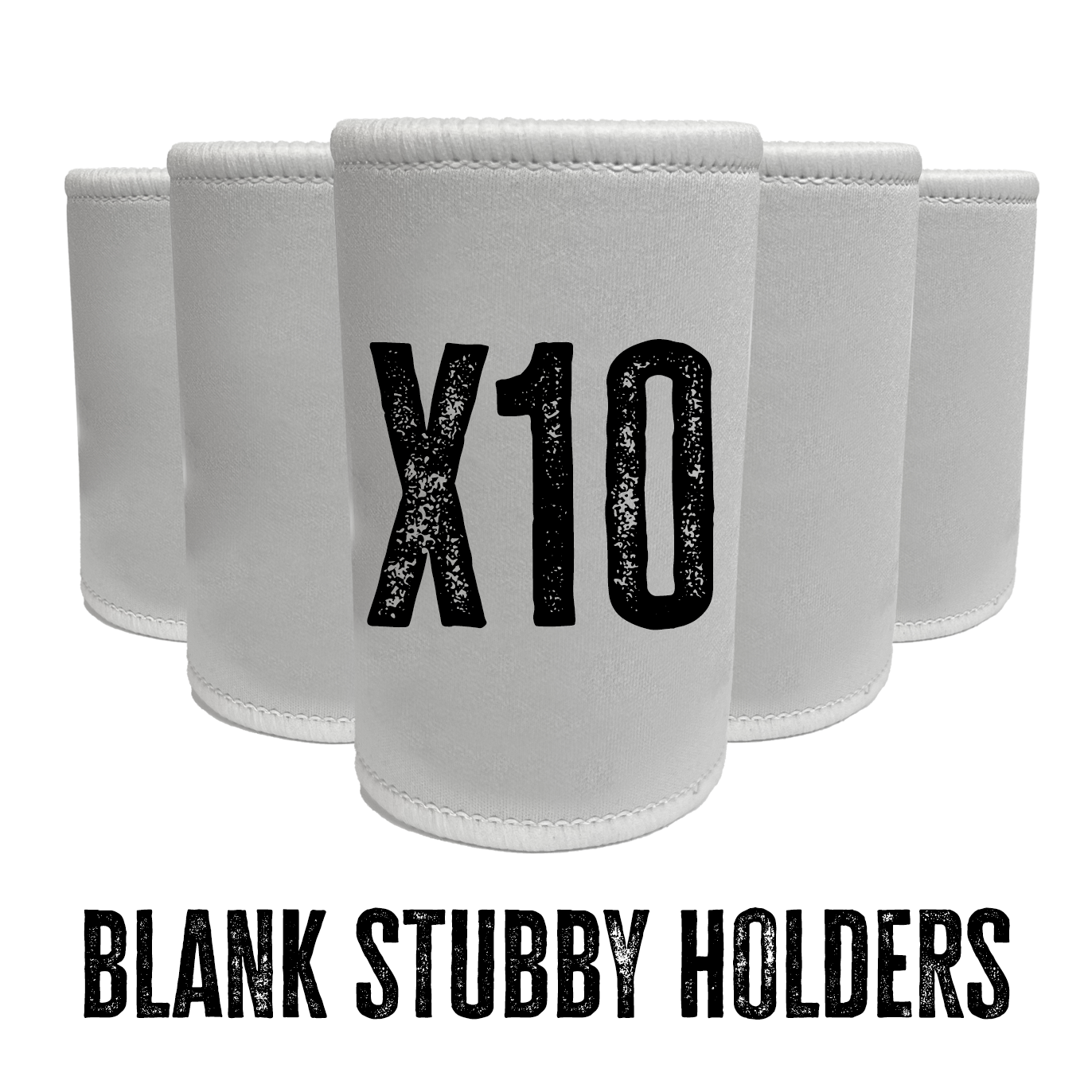 10 x Bulk White Stubby Holders