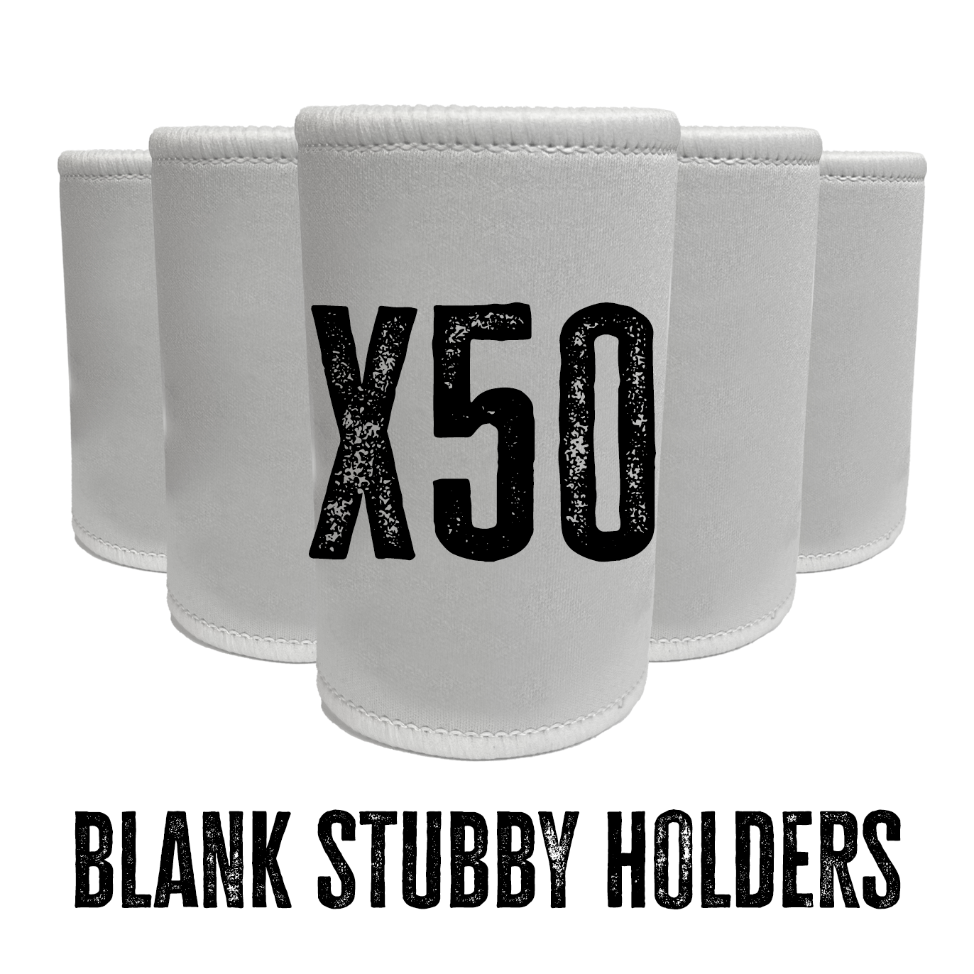 50 x Bulk White Stubby Holders