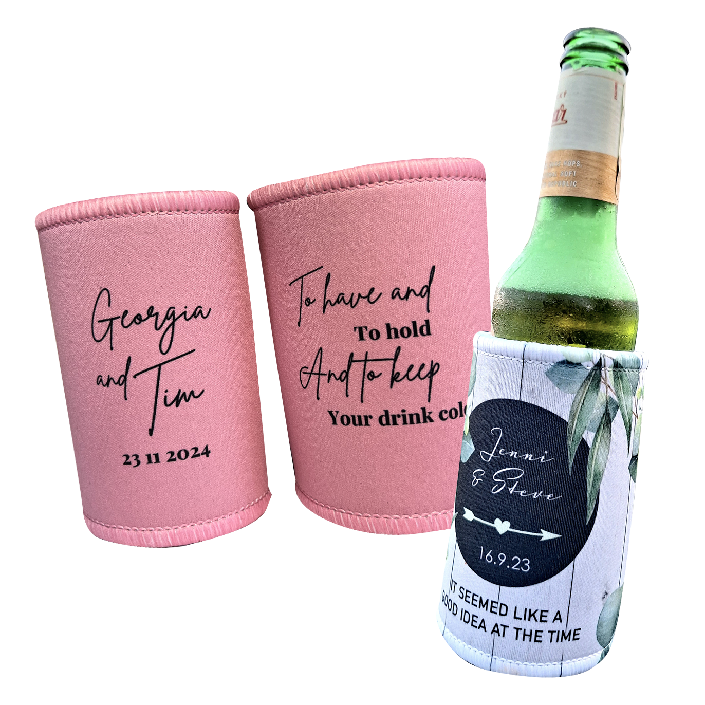 80 x Custom Wedding Stubby Holders (Copy)
