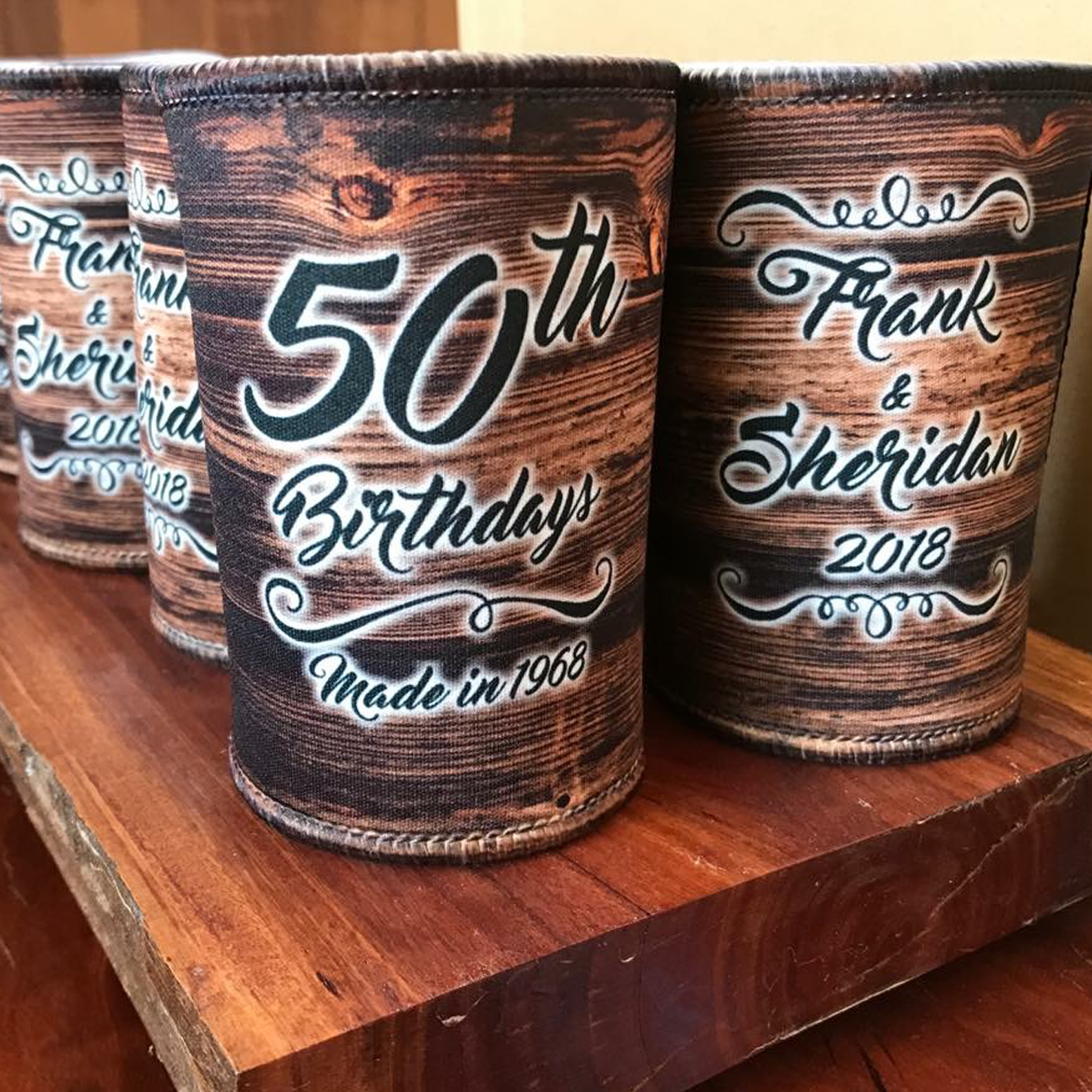 Custom 50th Birthday Stubby Holders