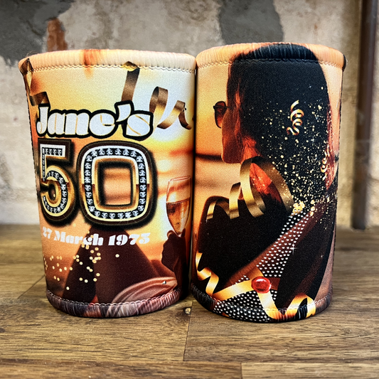 Custom 50th Birthday Stubby Holders