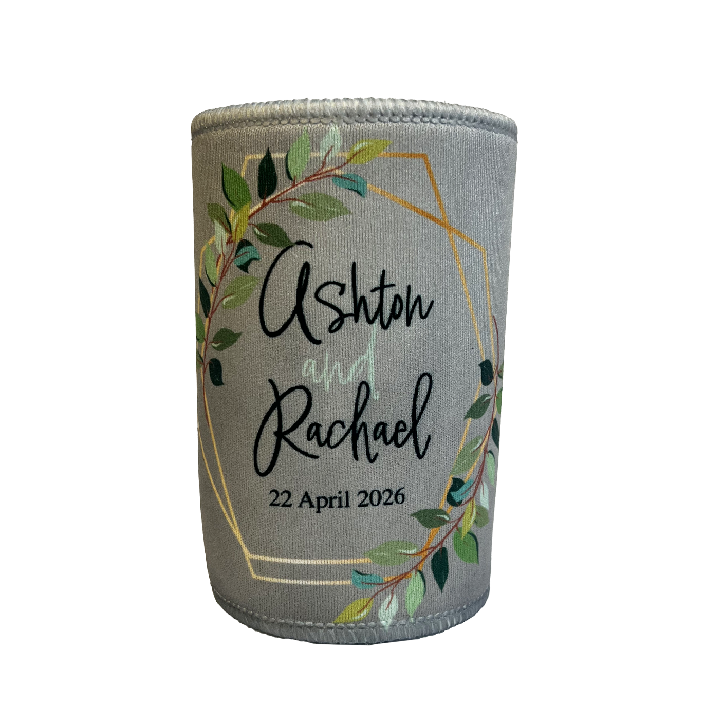 Vintage Hexagon Wedding Stubby Holders