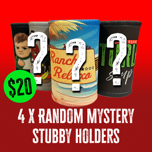 4 x Random Mystery Stubby holders